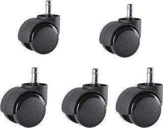 OEM Juego De 5 Ruedas Giratorias Para Silla De Oficina De 10 Mm X 22 Mm - Ruedas Para Suelos Duros De Hasta 175 Kg - Ruedas Para Sillas Giratorias - F&aacute;cil