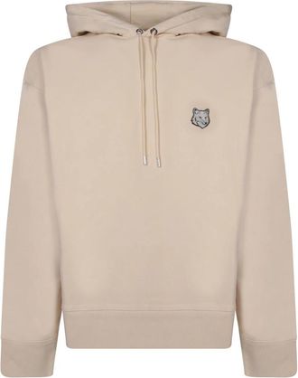 Maison Kitsun&eacute; Bold Fox Ivory Hoodie - Heren - Hoodies - Beige - S - Katoen - Hoodies & sweatvesten