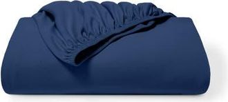 Bare Home Organic Cotton Jersey Fitted Sheet in Dark Blue at Nordstrom, Size Twin X-Long