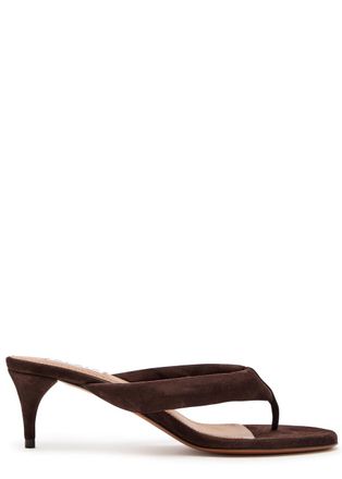 Alaia Padded 55 Suede Sandals - Brown - 40 (IT40/ UK7)