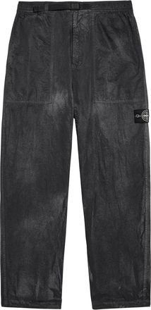 Stone Island Sprayed Straight-leg Nylon Trousers - Black - 36 (W36 / XL)