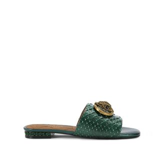 Kurt Geiger Womens Chelsea Flat Sandal Sandals - Green - Size UK 3