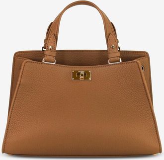 Michino Rechteckige Handtasche aus genarbtem Leder Trocadero