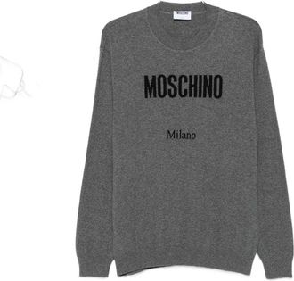Moschino Logo Print Grey Sweatshirt