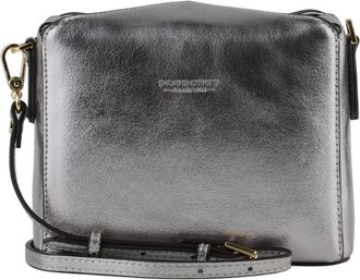 Pourchet Tassen, Dames, Grijs, ONE Size, Leer, Dwars over staal - van leer