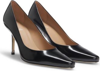 BOSS Leather pumps with silver-tone heel