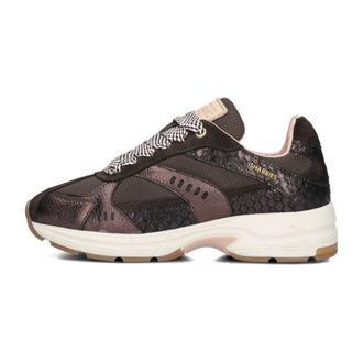 Shabbies Amsterdam Schoenen, Dames, Bruin, 38 EU, Wol, Celia Race Slangenprint Sneakers