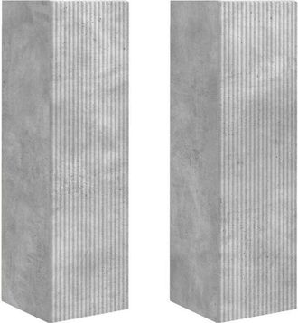 vidaXL Mueble De Tv Montado En La Pared 2 Pcs Concreto Vidaxl