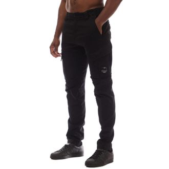 C.P. Company Mens Stretch Sateen Cargo Lens Pants in Black Cotton - Size X-Large
