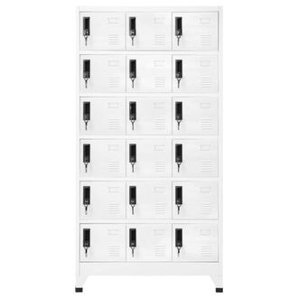 Berkfield Home Locker Cabinet White 90x40x180 cm Steel | Size: 90 x 40 x 180 cm
