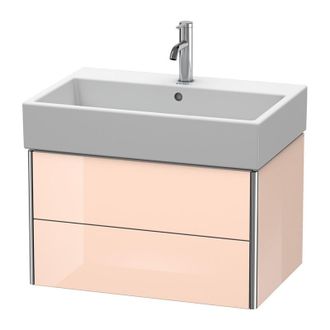 Duravit Duravit Xsquare Mueble De Pared 68,4x 46,0 Cm, 2 Cajones, Para Lavabo Vero Air 235070, Color (frente/cuerpo): Perla De Albaricoque Laca De Alto Brillo