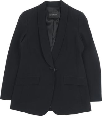 Emporio Armani Single-breasted blazer in envers satijn - Dames - Blazers - Zwart - S - Satijn - Jassen