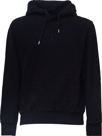 C.P. Company Brushed Diagonal Fleece Hooded Sweatshirt with Iconic Lens Detail