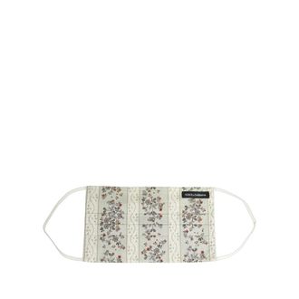 Dolce & Gabbana Mascarilla plisada con estampado floral - Accessories - Hombre - Blanco - ONE SIZE