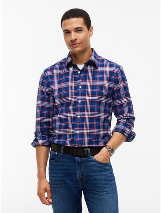 Tommy Hilfiger Mens Regular Fit Plaid Oxford Shirt - True Indigo - XXXL