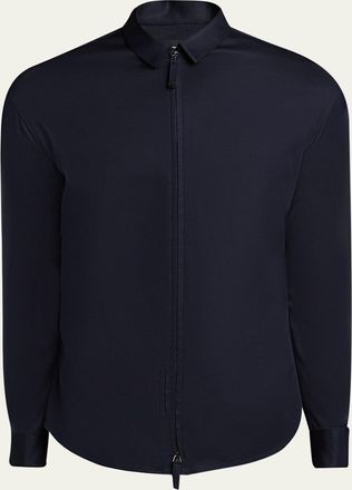Giorgio Armani Mens Cotton Full-Zip Overshirt