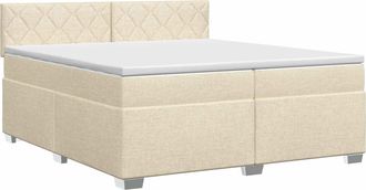 vidaXL Cama Box Spring Con Colch&oacute;n Crema 200 X 200 Cm Tela Vidaxl