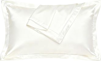 OEM Fundas De Almohada De Seda De Morera De 48x74 Cm Y 40 Momme, Protector De Almohada Blanco De Lujo Con Solapa, Hipoalerg&eacute;nico, Antiencrespamiento, Cuid