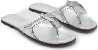 Mango Metallic Flip Flop in Silver at Nordstrom, Size 39