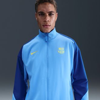 Nike FC Barcelona Strike Fourth Nike Mens Dri-FIT Soccer Anthem Jacket in Blue | FZ3958-412