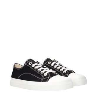 Moschino Womens Black Fabric Low Top Sneakers