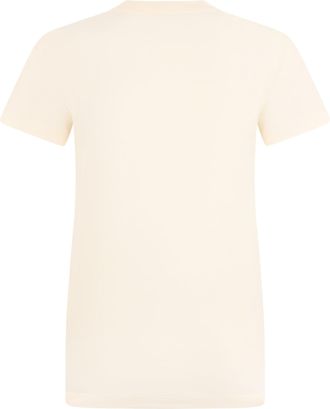 Moncler Womens T-Shirt Embroidered Ivory Cotton T-Shirts & Jerseys