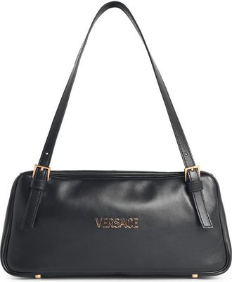 Versace Tag zwarte leren tas