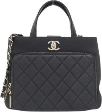 Chanel Pre-owned Vintage Handbag - Dames - Vintage Handtas - Zwart - ONE Size - Leer - Vintage