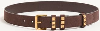 Valentino Garavani Cintura Flaneuse In Suede 30 mm Donna MARRONE 075