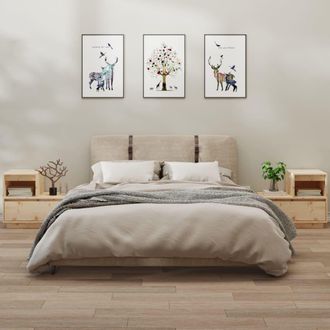 vidaXL Mesitas De Noche 2 Uds Madera Maciza De Pino 60x34x51 Cm Vidaxl