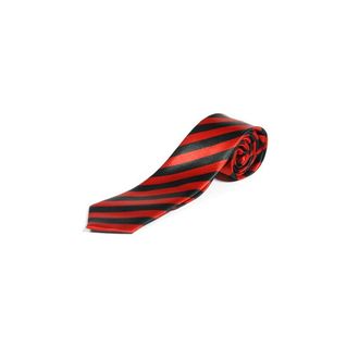 Retro Styler Retro Diagonal Stripey St Trinians School Skinny Tie - Black and Red