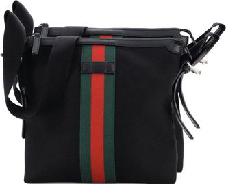 Gucci Web Messenger Bag Techno Canvas Medium crossbody bag - Nero