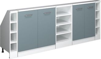 Vicco Conjunto De Armarios Para Techo Inclinado Rion, Azul-gris-blanco, Lote De 5, Vicco