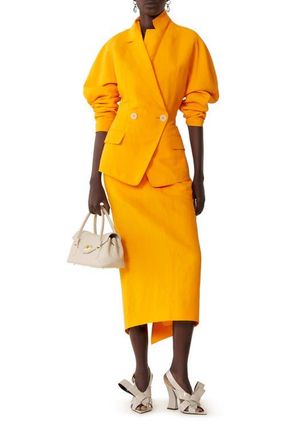 Lanvin Paper And Viscose Open-Back Jacket in Mandarin at Nordstrom, Size 36 Eu