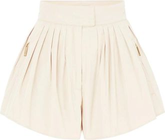 Elisabetta Franchi Korte Broeken, Dames, Beige, XS, Polyester, Shorts in taffeta voile fabric