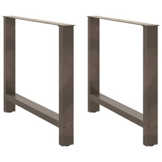 Berkfield Home Coffee Table Legs Natural Steel 2 pcs 100x(72-73) cm Steel in Grey