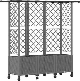 vidaXL Cama Elevada Con Trellis Y Techo Gris Claro 163,5 X 40 X 142 Cm Vidaxl