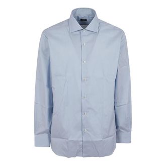 Barba Neck Shirt - Heren - Zakelijke Overhemden - Blauw - 5XL - Overhemden
