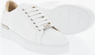 Philipp Plein Low HEXAGON Leather Sneakers with Ton-sur-Ton Logo Philipp Plein
