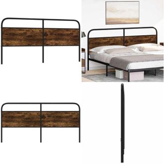 vidaXL Testiera di Ricambio Rovere Fumo 180 cm in Acciaio e Legno Multistrato - Testiera in legno - Testiera in acciaio e legno