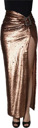 Dolce & Gabbana Maxi Rok - Dames - Maxi Rokken - Roze - S - Polyester - Rokken