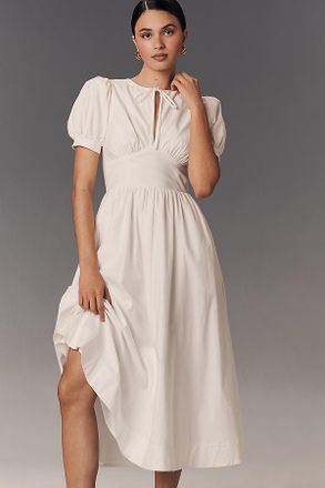 Reformation Noor Puff-Sleeve Midi Dress