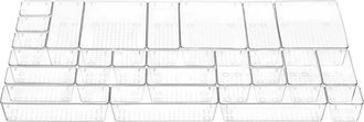 J&V Textiles 25Pc Plastic Drawer Organizers Set