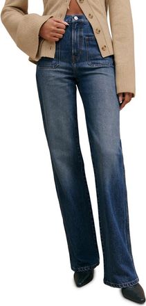 Reformation Alyssa High Waist Wide Leg Jeans in Mellusine at Nordstrom, Size 23