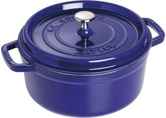 Staub Cocotte Redonda 26 Cm Azul Intenso De Fundici&oacute;n Esmaltada