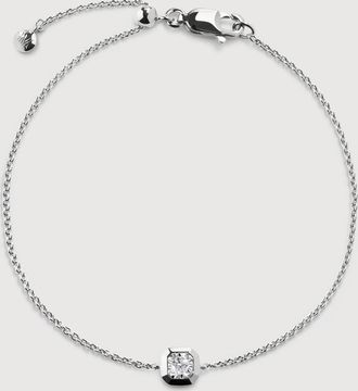 Monica Vinader Sterling Silver Asscher Diamond Chain Bracelet Lab Grown Diamond