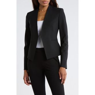 Theory Lanai Open Front Stretch Wool Blazer in Black at Nordstrom Rack, Size 00