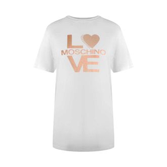 Love Moschino Dames/dames Metallic Logo T-shirt (Wit)