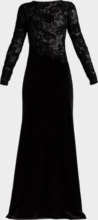 Tadashi Shoji Forena Embroidered Lace Crepe Trumpet Gown