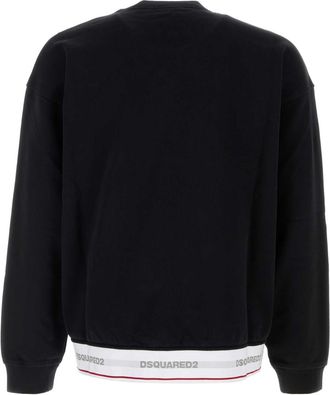 Dsquared2 Mens Black Cotton Oversize Sweatshirt Exterior: T-Shirt T-shirts And Polos